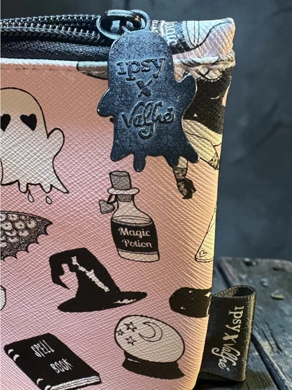 ipsy Pink & Black Spooky Icon Cosmetic Pouch Duo